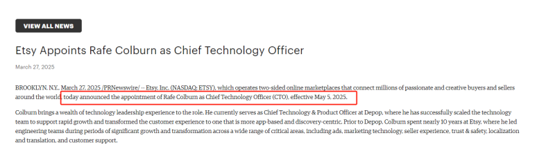 Etsy任命Rafe Colburn為首席技術官 Etsy任命Rafe Colburn為首席技術官