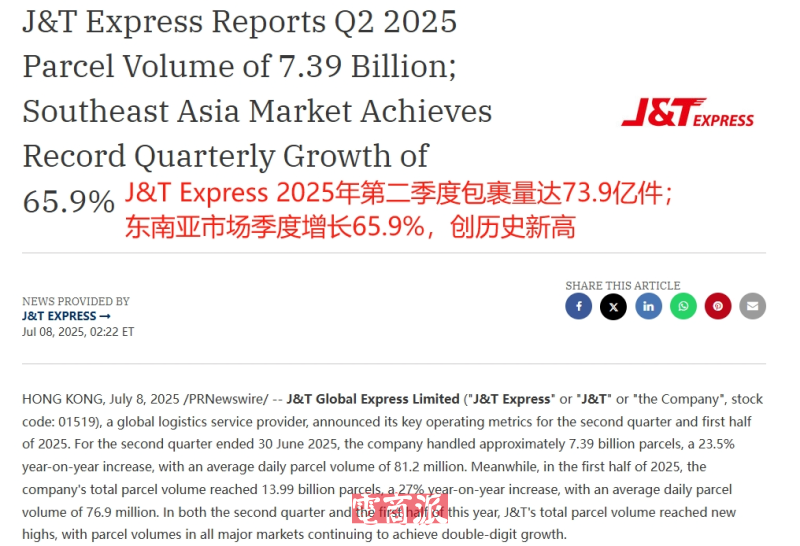 货运量激增，股价暴涨，极兔在东南亚市场狂奔